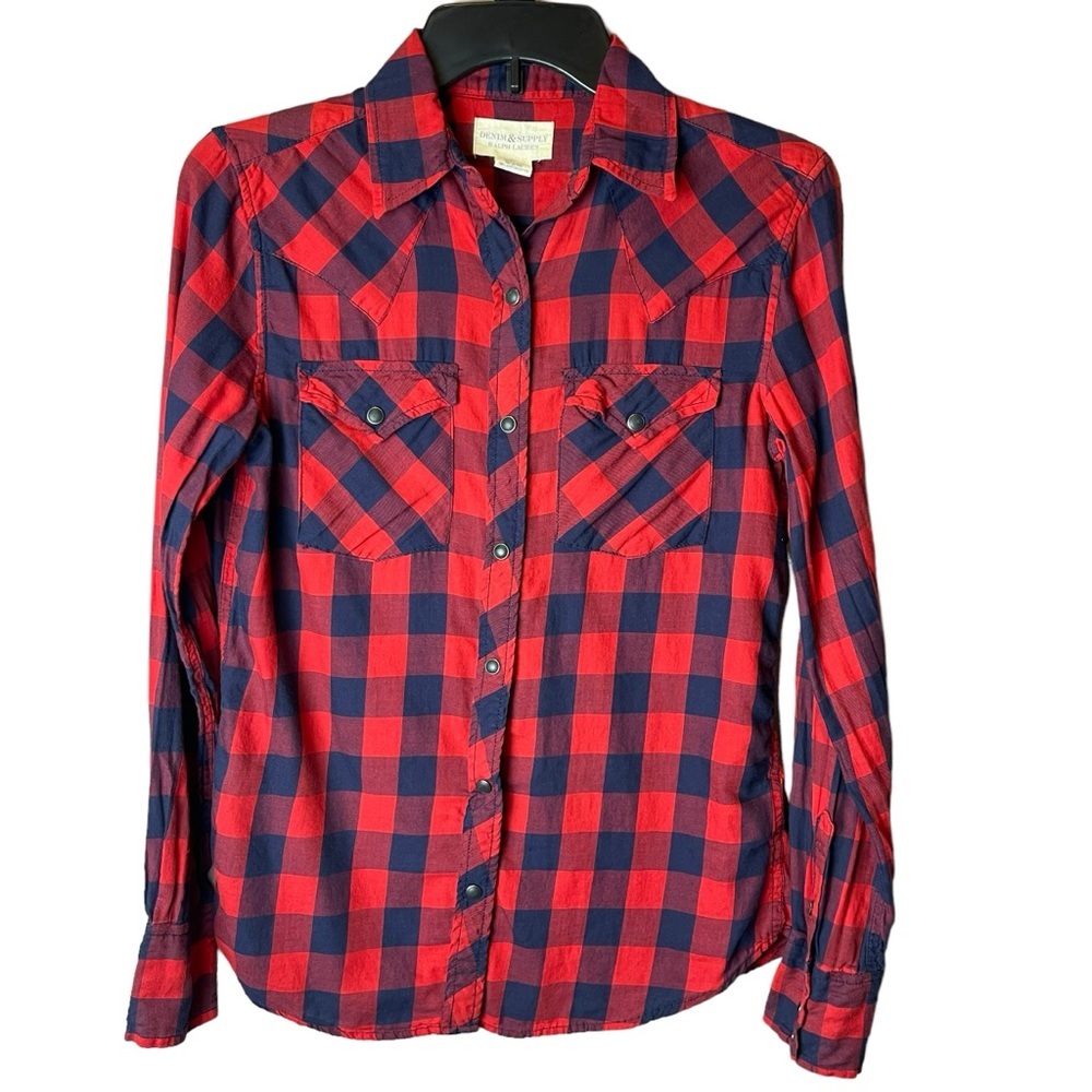 Ralph Lauren Denim & Supply Western Shirt Red Black Size S